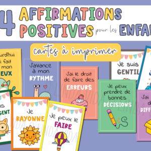 Affirmations positives enfants - confiance en soi estime de soi développement personnel
