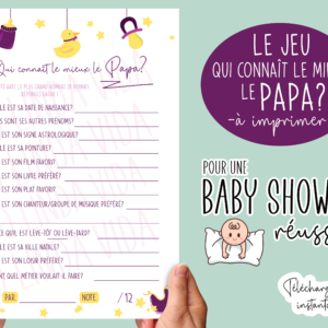 Jeu-baby-shower-Qui-connait-le-mieux le Papa - Fête naissance bébé