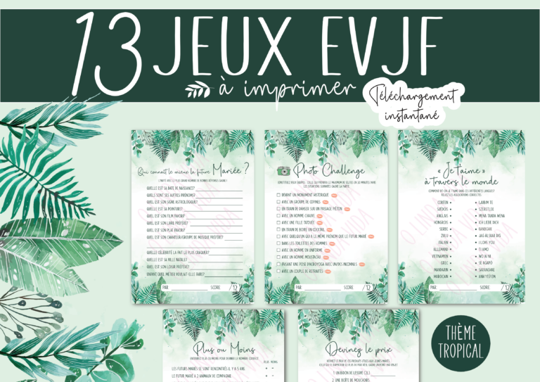 Jeux EVJF - Activités Enterrement Vie de Jeune fille - Animation Future Mariée - PLANCHE 1_1