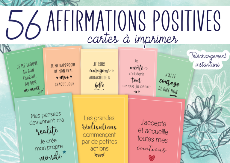 Cartes d'affirmations positives à télécharger et imprimer
